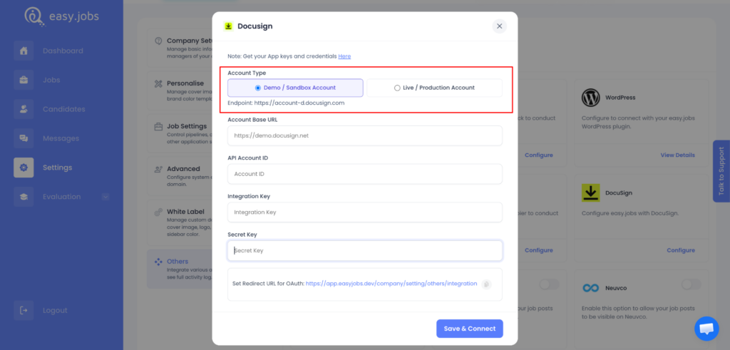 How to Integrate DocuSign with easy.jobs? 1 How to Integrate DocuSign with easy.jobs?